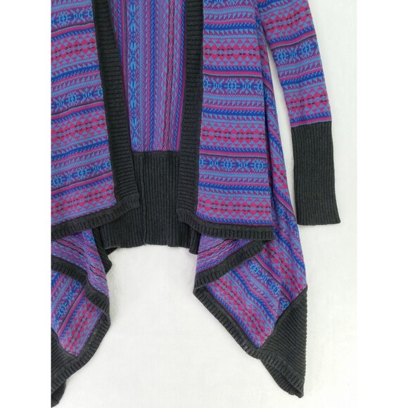 Stetson Intarsia Striped Cozy Cotton Knit Cardigan Sweater Top Size S Small - Picture 7 of 11